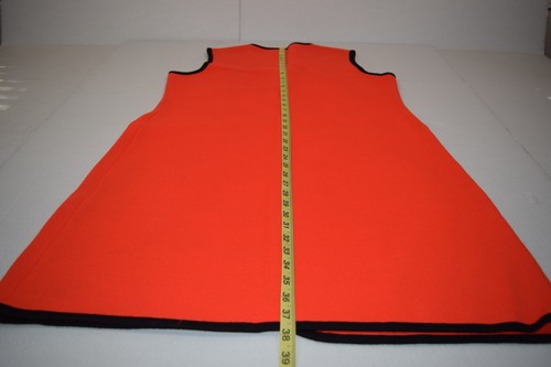 Vintage Knit Dress Gina Teresa Size S/M 60s Tangerine Orange Black Trim Buttons - Picture 13 of 13
