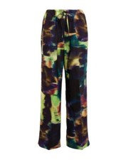 Dries Van Noten Spring 2022 "Puvis" Oil-Print Wide-Leg Pants Size 38 WORN ONCE