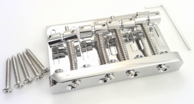 TCS  Chrome 4 String High Mass Thin Block Bass Bridge for Fender Jazz and P Bass