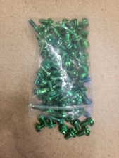 100 new HEX WASHER GROUND SCREW 10-32 X 3/8 GREEN - BEST PRICE EVER!