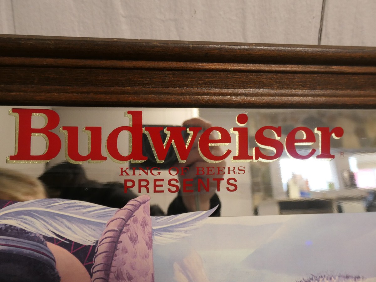 非売品！Budweiserミラー RARE Vintage LARGE Budweiser Mirror 57