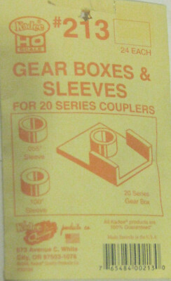 Kadee HO #213 Gearboxes & Sleeves -- 20-Series Boxes w/.055''ID & .10''ID Bushing/