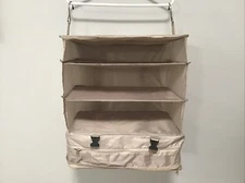 New Hanging Closet Storage Bag Surblue Beige XL 3 Shelf Travel Collapsible