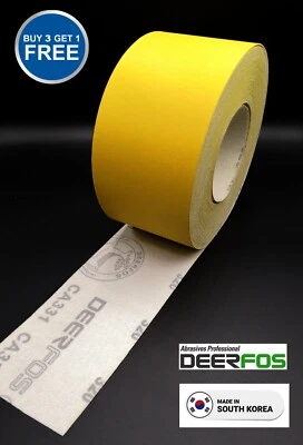 75mm HOOK and LOOP 70mm Sandpaper Roll Sanding Strips Vecro Backed DEERFOS