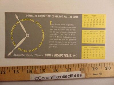 Vintage 1946 Dun & Bradstreet Inc Coverage All The Time Advertising Blotter
