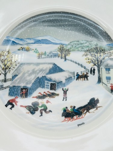 Vintage Grandma Moses Plate “Catching The Thanksgiving Turkey” Ltd. First Ed. - Picture 6 of 6