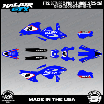 Graphics Kit for BETA RR X-PRO (2025+) All Models Flight Series - BLUE