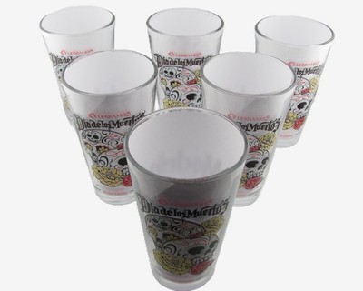 Modelo Dia de los Muertos Color Change Pint Glass Set of 6 Mister Cartoon