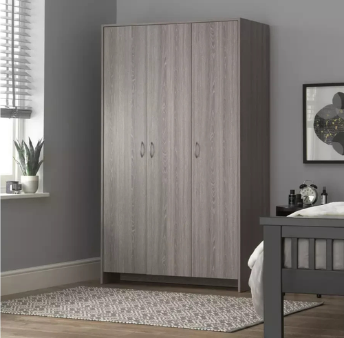Home Seville 3 Door Wardrobe - Grey Oak Effect | Triple wardrobe | eBay UK