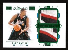 2020-21 Panini Flawless Theo Ratliff Dual Jersey Patch Green 4/5 76ers