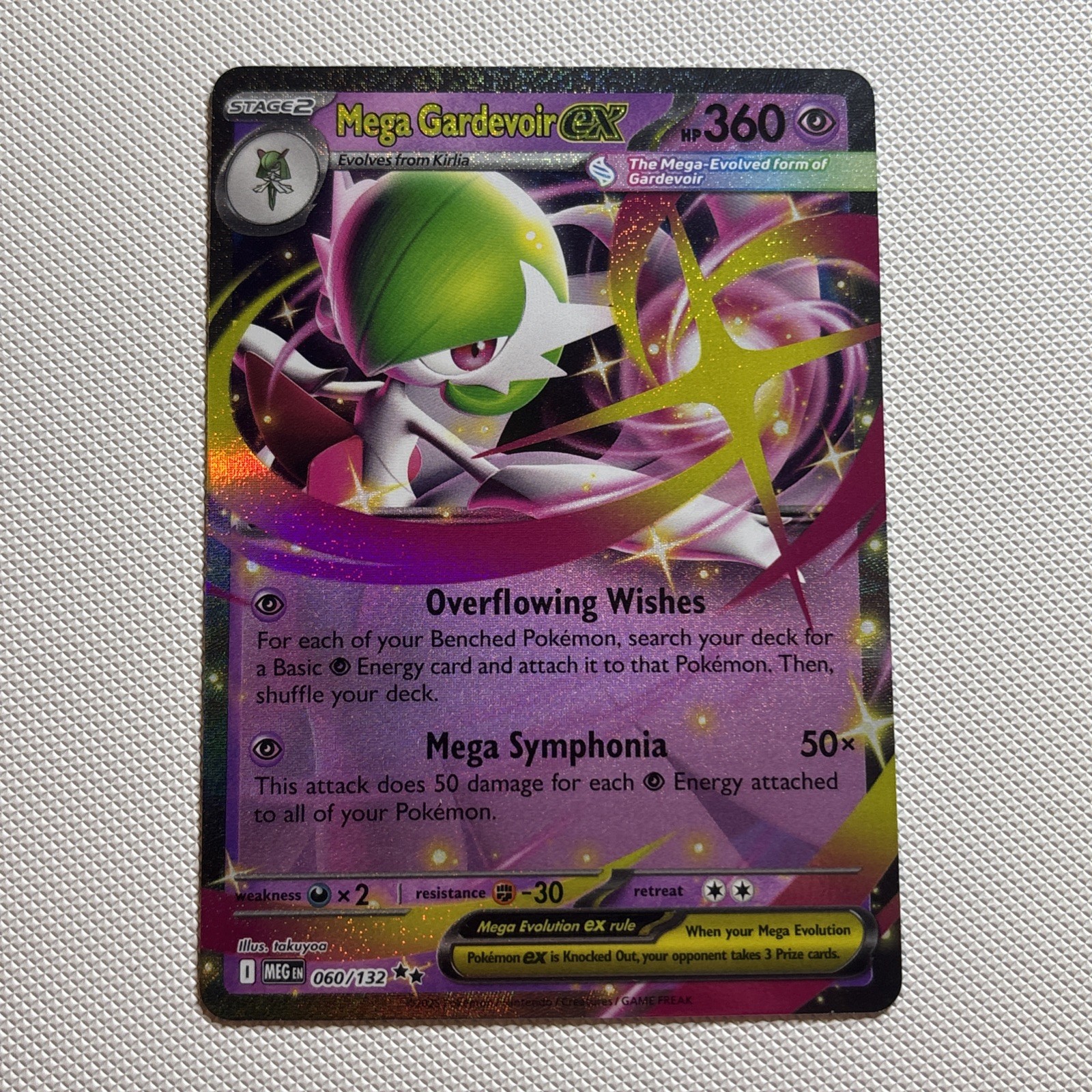 Mega Gardevoir ex 060/132 HOLO Mega Evolution Base Set Pokémon Card MINT