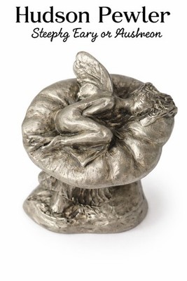 Hudson Pewter Sleeping Fairy on Mushroom Figurine USA 5876 Cottagecore Decor