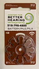 Hearing aid batteries-8 pack 1.45V size 312-Mercury Free,Zinc Air-BOX OF 9 PACKS