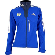 Adidas Olympia Damen Softshell Jacke Regenjacke Laufjacke Sport Jacke blau/weiß