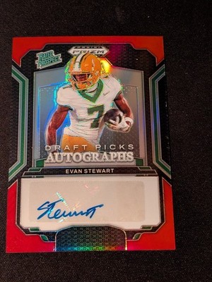 Evan Stewart 2025 Panini Prizm Draft Picks #DPA-EST Red Auto /100