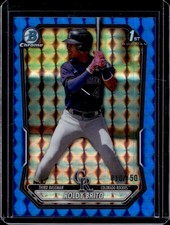 2026 Bowman Roldy Brito Chrome Blue Geometric Refractor 1st #/150 Rockies