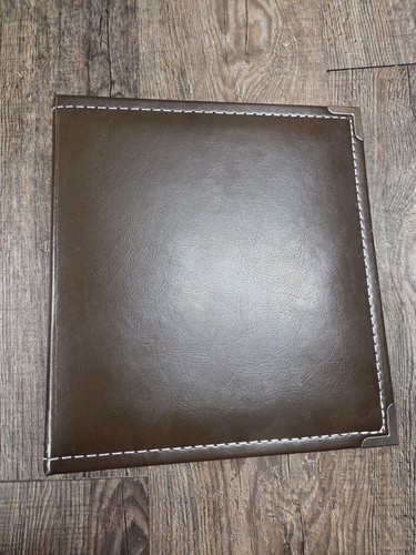 Simple Stories Brown Faux Leather Scrapbook Picture Album 8" x 8" Page Protector