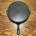 NICE!! Pre Griswold Erie #9 Cast Iron Skillet 712, Third Series Restored!