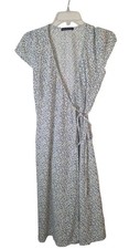 Brandy Melville Floral Blue White Lightweight Wrap Dress OS Small