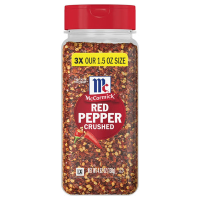 McCormick Non-GMO Kosher crushed Red pepper 4.62 oz Bottle....