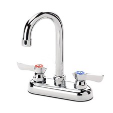 Krowne 11400L 4 in Deck Mount Faucet w/ 3 1/2 in Gooseneck Spout