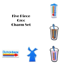 Dutch Bros Coffee Tea Croc Shoe Charms Set of 5