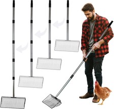 10 Inch Large Chicken Poop Scooper Coop Scoop with 34" to 72" Adjustable Handle