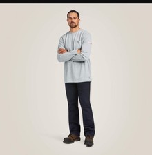 Ariat FR Max Protect Inherent T-Shirt Heather Grey NEW with Tags