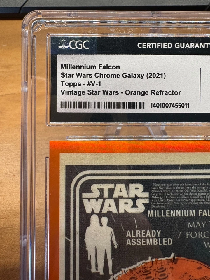 2021 Star Wars Galaxy V-1 Millennium Falcon Orange Refractor /25 CGC 9 Mint - Image 2 of 4