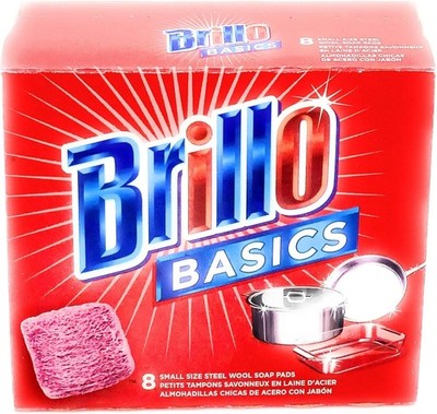 Basics Steel Wool Scrub Pads, 8-ct. Box