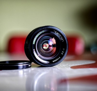 Tamron 24mm f2.5 Wide Angle Manual Prime Lens Adaptall Pentax K w/ Case 