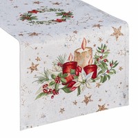 Weihnachten Tischtuch TischläUfer 45X140 Cm Gobelin Kerzen Sterne Muster Deko