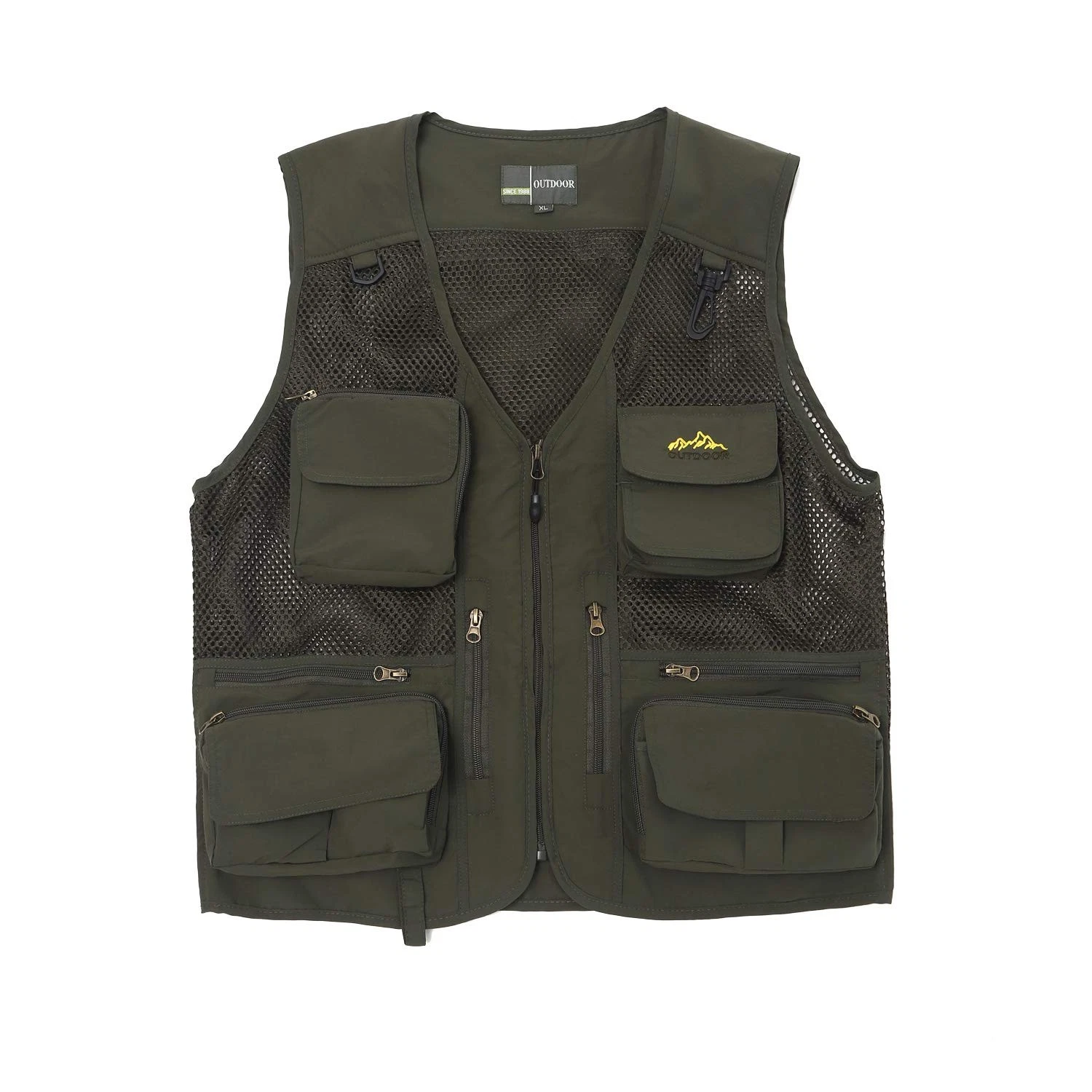 Men's Mesh Breathable Openwork Camouflage Journalist Photographer Fishing Ves...