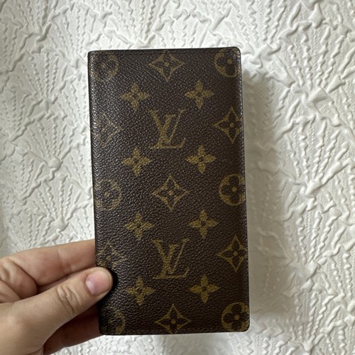 Excellent Louis Vuitton Monogram Checkbook Holder Porte Yen Long Wallet Cover