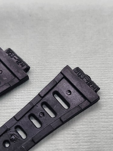 Ladies' NOS Speidel 12mm Black Silicone/PVC Diver's Watch Band With SS Buckle - Picture 5 of 12