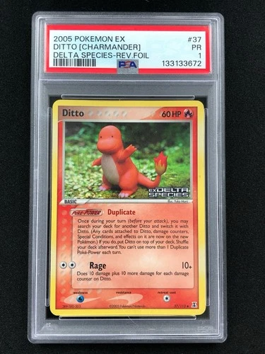 Pokemon 2005 Ditto [Charmander] 37/113 Reverse Holo PSA 1