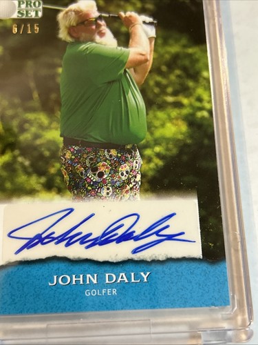 2022 Leaf Pro Set John Daly 6/15 Light Blue Auto Autograph Rare - Picture 2 of 4