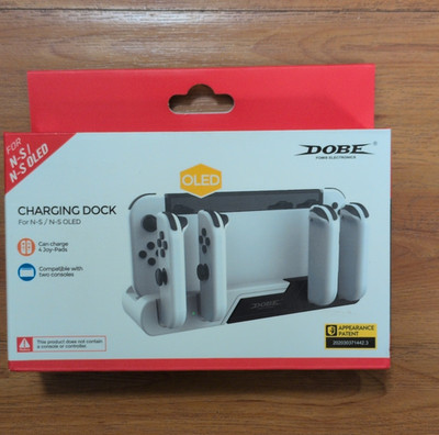 Dobe Charging Dock TNS-0122B, White/Black, For Switch/Switch OLED, 4 Joy-Pads