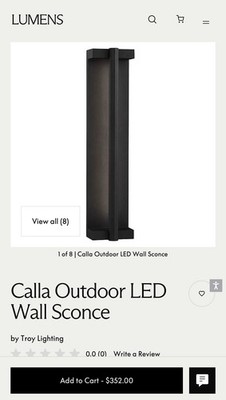 Hudson Valley | Troy Lighting | Calla LED Outdoor Wall Sconce 21.5  B1252-TBK