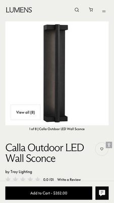 #ad Hudson Valley Troy Lighting Calla LED Outdoor Wall Sconce 21.5” B1252 TBK $145.00