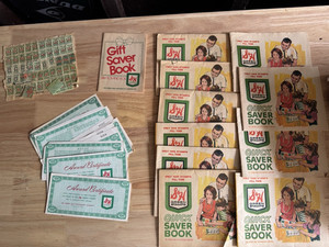 S&H Green Stamps Quick Saver Book Lot w/ Stamp Booklets, vintage