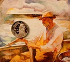 1/4 Fine Silver Round Season Greetings/Wyeth