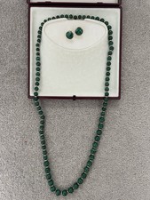 Genuine Jade 9ct Gold Necklace & Earrings
