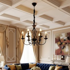 Marie Therese Chandelier Ceiling Light Crystal Effect 6 Arm With Free LED Bulbs