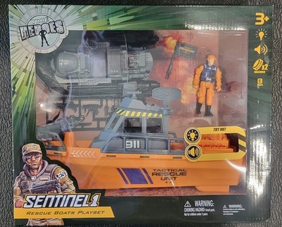 True Heros Sentinel 1 Rescue Boats Playset with 13 Pieces from True Kids Brands