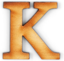 4-Inch Decorative Wooden Letter K - Alphabet Letters for DIY Wall Signs, Table 