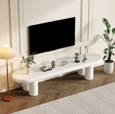 White 160 x 40 x 40 cm TV cabinet, modern in minimalist style