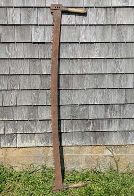 Barn Antique Primitive 2 Two Man Crosscut Logging Saw 5' Blade Log Cabin Decor