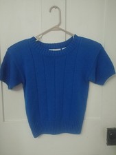 VTG Silvercord Women's Knit Sweater Blue Sz MP Grandmacore Cottagecore Retro D 