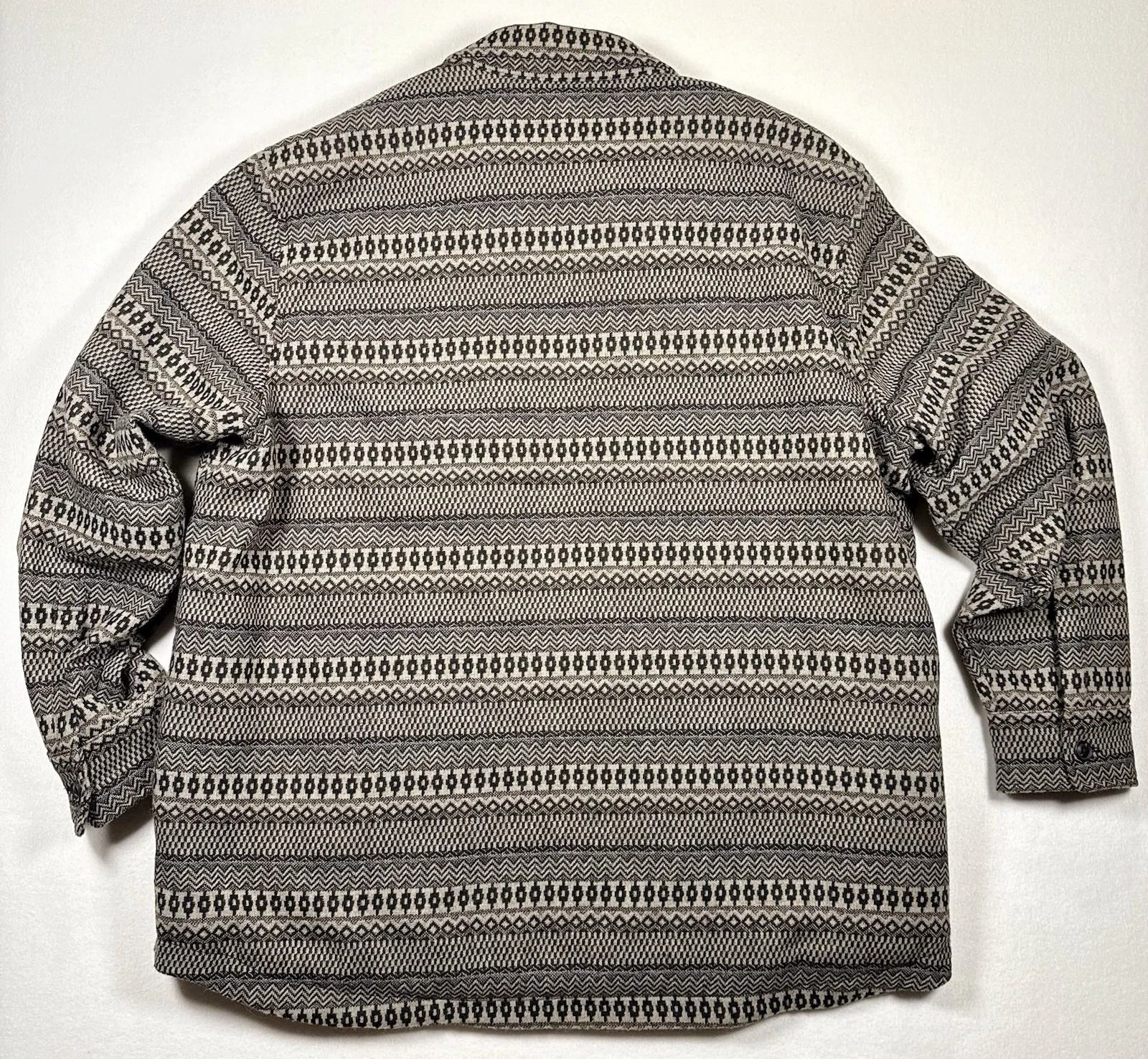 Banana Republic Men’s Quilted Wool Blend Shacket Geometric Button Lined XXL image 3
